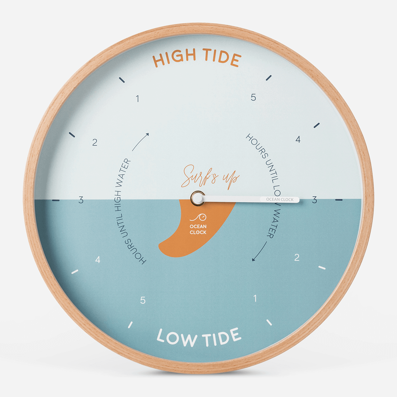 Buy wooden tide clock in shades of blue Surf'up tidal clock